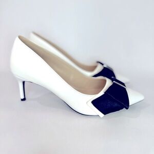 Elegant White and Black Women's Heels